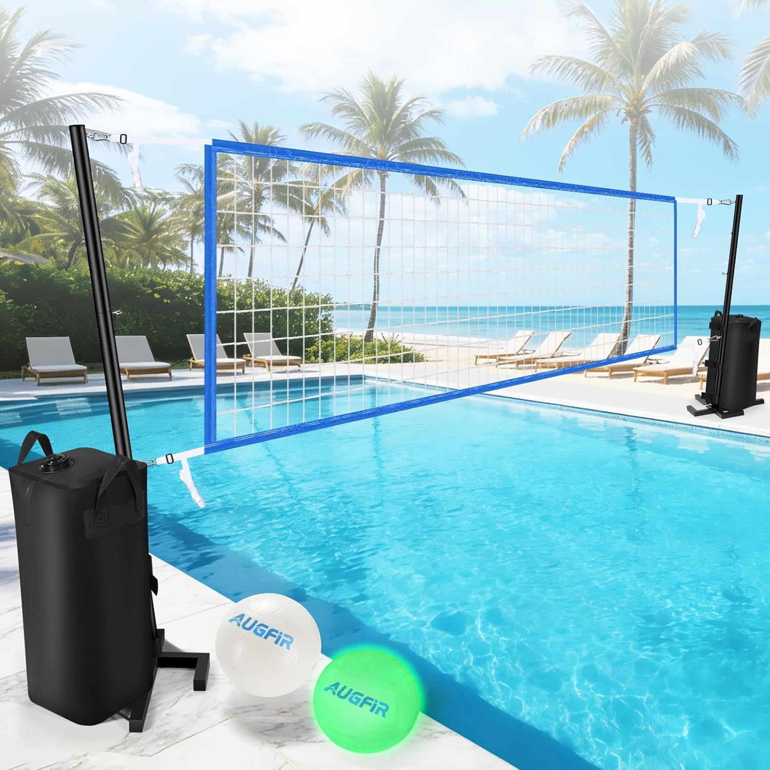 Heavy Equipment Game - Heavy Duty Pool Volleyball Net Set