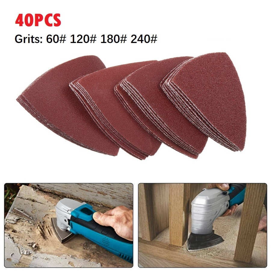 Tools Heavy Equipment - 40pcs 80mm Aluminum Oxide Triangle Sandpaper