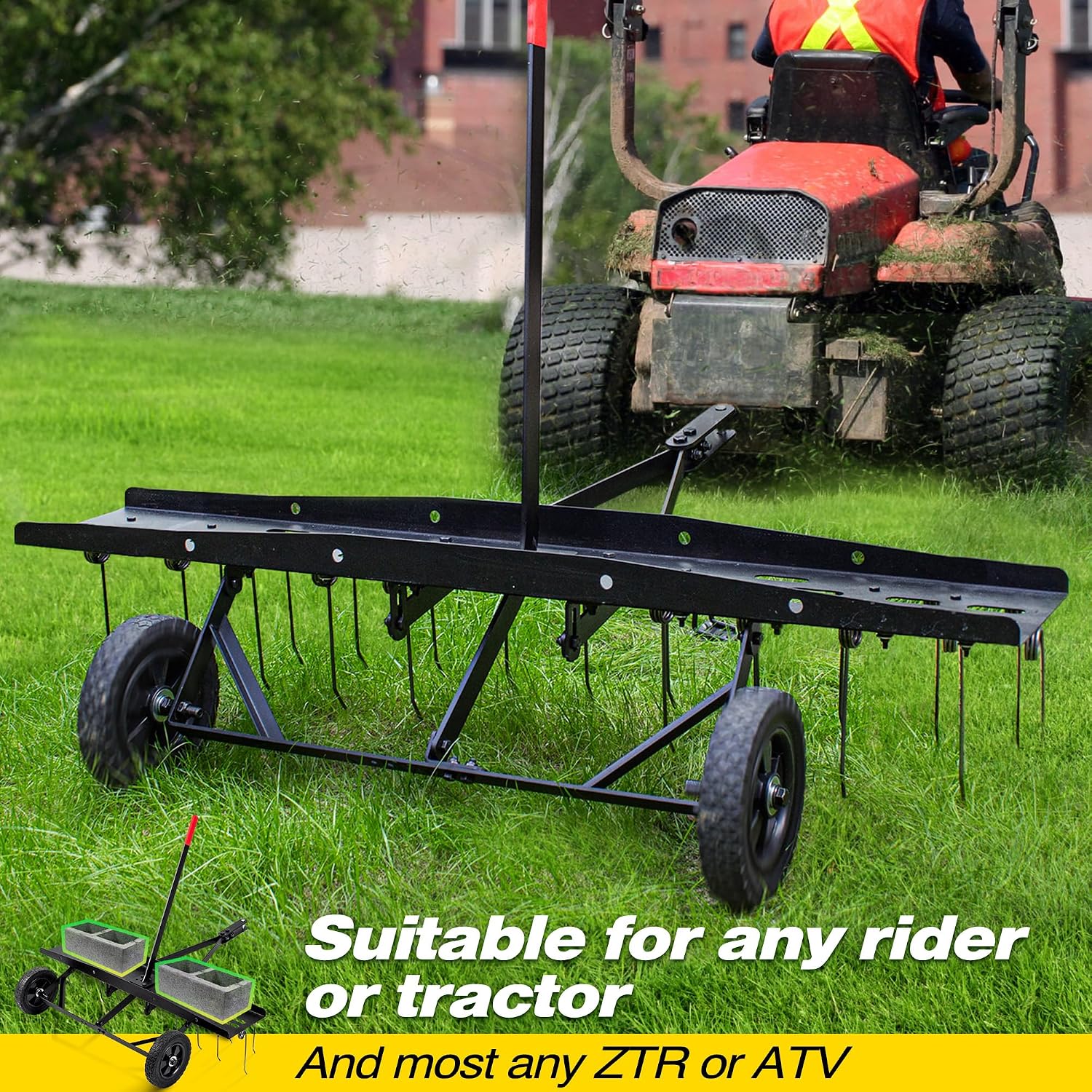 Tow Behind Lawn Dethatcher Rak - Tools Heavy Equipment review and price
