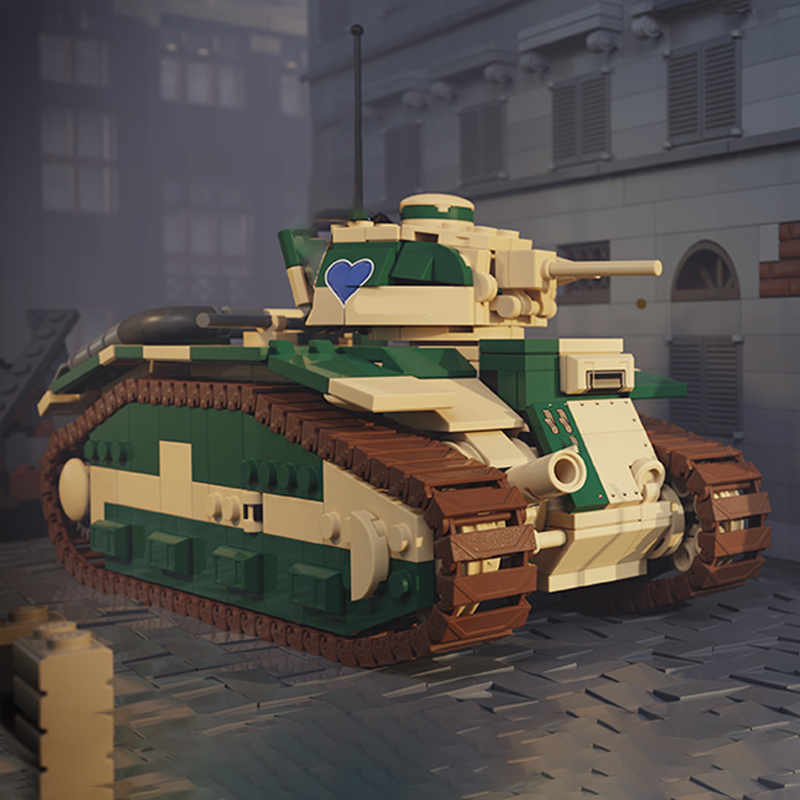 B1 French Heavy Tank Model MOC - Heavy Equipment Game review and price